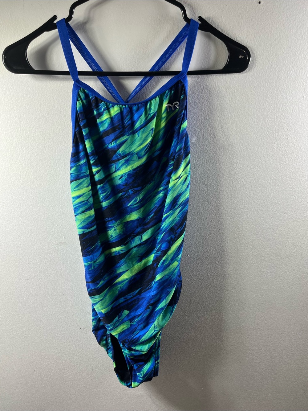 TYR Womens Blue & Green One-Piece Swimsuit